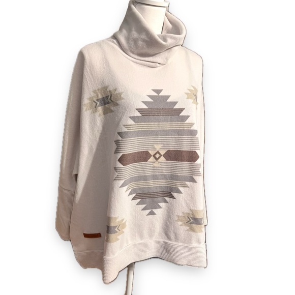 NWT Simply Southern Aztec Turtleneck Cowl Neck Sweater P2P 34” OSFA NWT - Picture 3 of 16